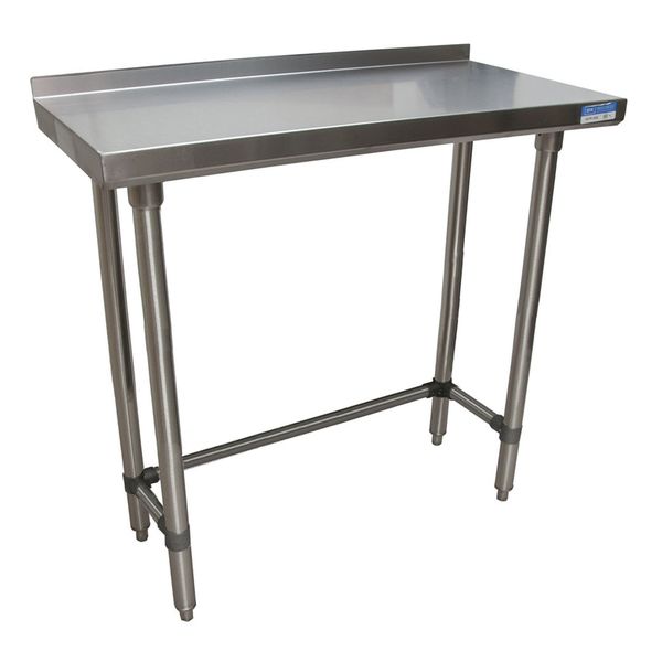 Bk Resources Stainless Steel Work Table With Open Base, 1.5" Rear Riser 36"Wx18"D VTTROB-1836